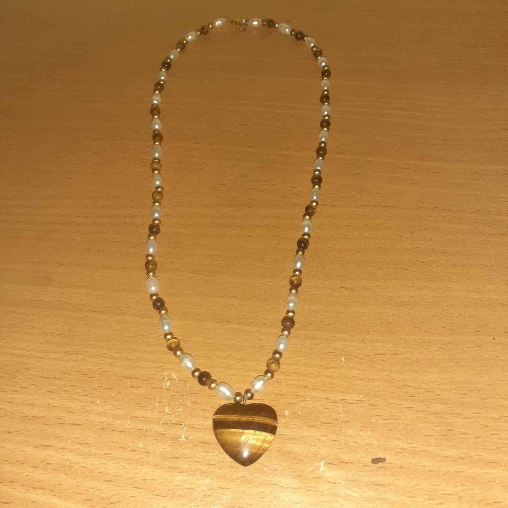 Faux pearl necklace